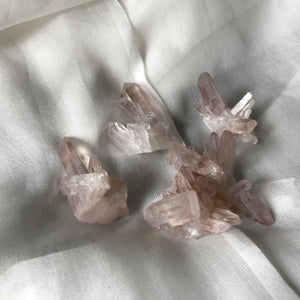 Pink Quartz Crystal Clusters