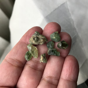 Raw Green Garnet Crystals