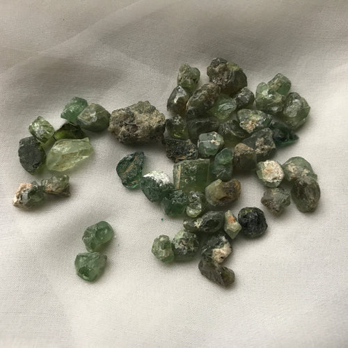 Raw Green Garnet Crystals