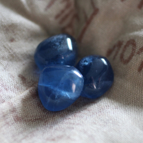 Blue Fluorite Tumble Trio - Song of Stones