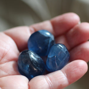 Blue Fluorite Tumble Trio - Song of Stones