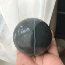 Load image into Gallery viewer, Blue Spiderweb Obsidian Sphere