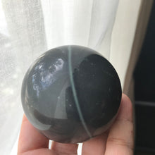 Load image into Gallery viewer, Blue Spiderweb Obsidian Sphere