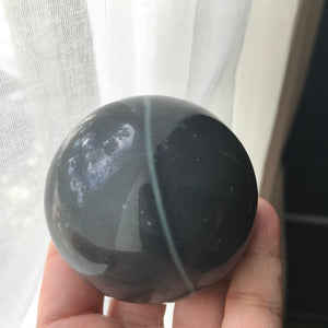Blue Spiderweb Obsidian Sphere