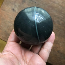 Load image into Gallery viewer, Blue Spiderweb Obsidian Sphere