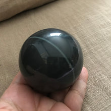 Load image into Gallery viewer, Blue Spiderweb Obsidian Sphere