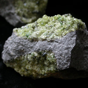 Peridot Crystals on Basalt - Song of Stones