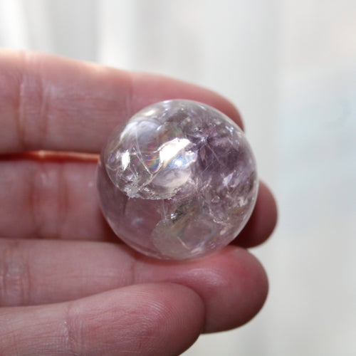 Golden Phantom Amethyst Crystal Sphere - Song of Stones