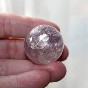 Golden Phantom Amethyst Crystal Sphere - Song of Stones