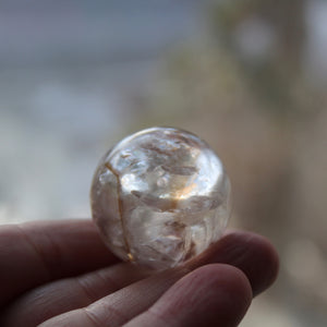 Golden Phantom Amethyst Crystal Spheres Large - Song of Stones