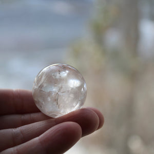 Golden Phantom Amethyst Crystal Spheres Large - Song of Stones