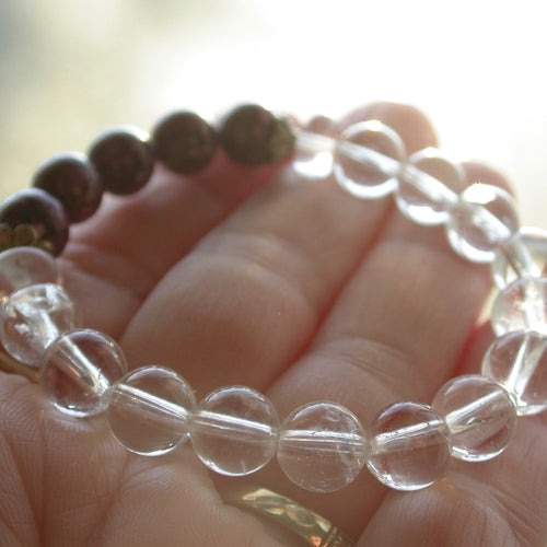 Quartz and Thulite Bracelet - Song of Stones