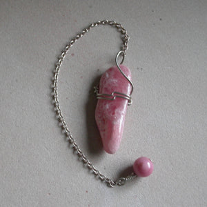 Handmade Rhodochrosite Pendulum - Song of Stones
