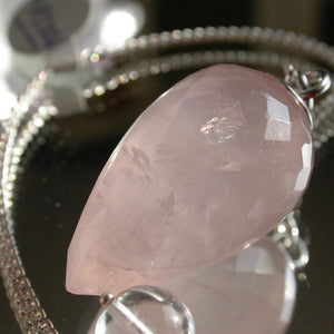 Faceted Rose Quartz Pendulum - Song of Stones