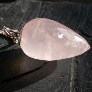 Faceted Rose Quartz Pendulum - Song of Stones