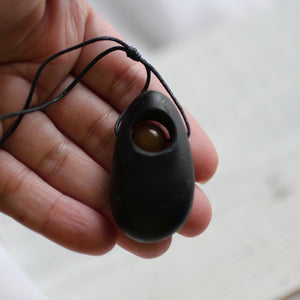 Handmade Shungite and Carnelian Necklace - Song of Stones