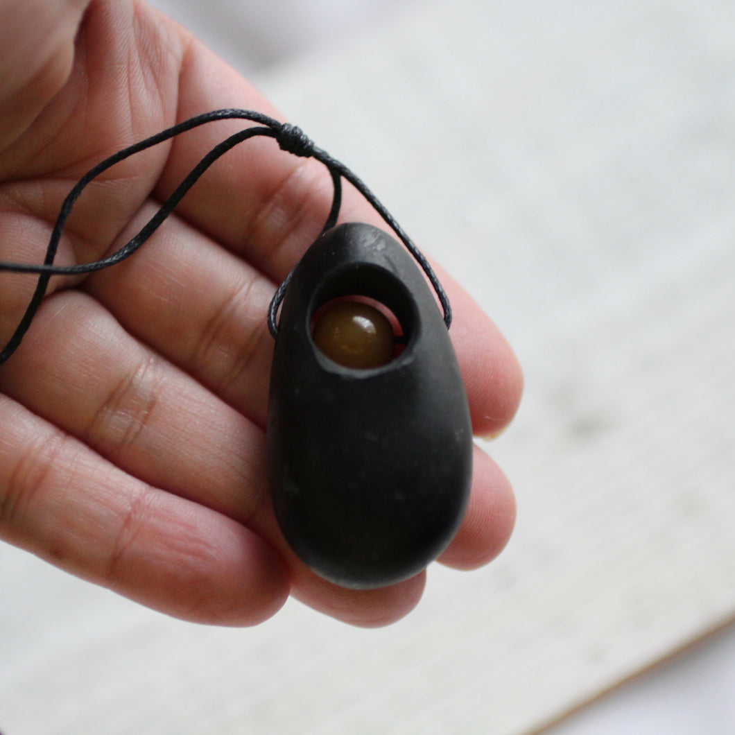 Handmade Shungite and Carnelian Necklace - Song of Stones