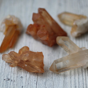 Tangerine Quartz Crystal Clusters - Song of Stones